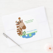 Oerwoud Adventure Blue Ronde Custom Favor Sticker (Envelop)