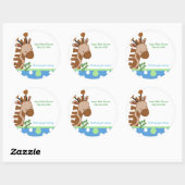 Oerwoud Adventure Blue Ronde Custom Favor Sticker (Vel)