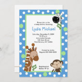 OERWOUD ADVENTURE BLUE Safari Baby shower Kaart (Voorkant / Achterkant)