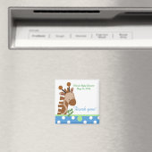 Oerwoud Adventure Giraffe (blauw) Favor Magnet (Insitu (Vaatwasser))