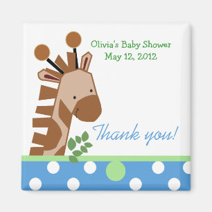 Oerwoud Adventure Giraffe (blauw) Favor Magnet