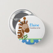 Oerwoud Adventure Giraffe NAME TAG Custom Button (Voorkant /achterkant)