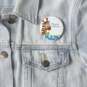 Oerwoud Adventure Giraffe NAME TAG Custom Button (In situ)