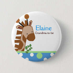 Oerwoud Adventure Giraffe NAME TAG Custom Button
