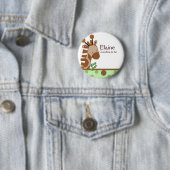 Oerwoud Adventure Giraffe NAME TAG Custom Button (In situ)