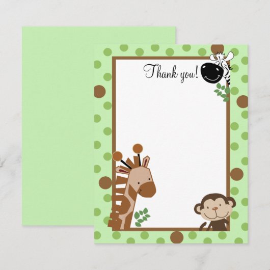 OERWOUD ADVENTURE (Groene) 4x5 Flat Dank u wel Notitiekaartje (Voorkant / Achterkant)