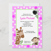 OERWOUD ADVENTURE PINK Safari Baby shower Kaart (Voorkant)