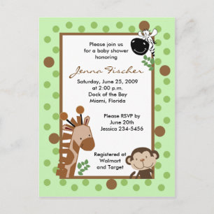 oerwoud Adventure Safari Baby shower Uitnodiging Briefkaart