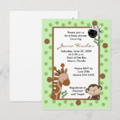 oerwoud Adventure Safari Baby shower Uitnodiging Briefkaart (Voorkant / Achterkant)