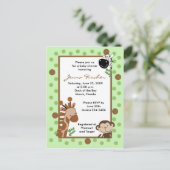 oerwoud Adventure Safari Baby shower Uitnodiging Briefkaart (Staand voorkant)