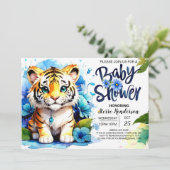 Oerwoud Adventure Tiger Baby shower Kaart (Staand voorkant)