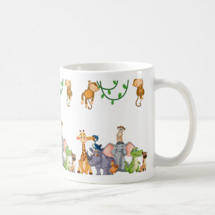 Oerwoud Adventures: Speelse dieren in het wild Koffiemok
