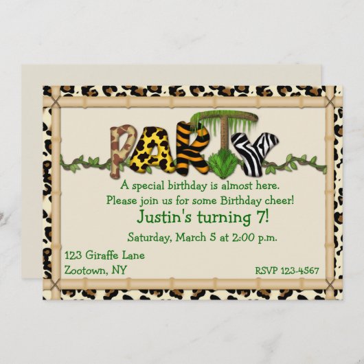 Oerwoud Afdrukdag Kaart (Voorkant / Achterkant)