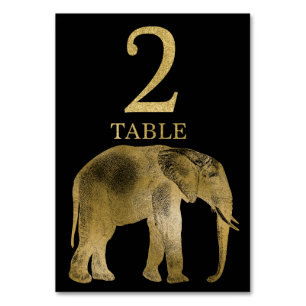 Oerwoud African Animal Elephant Table Number Card  Kaart