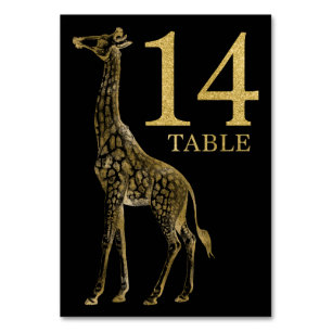 Oerwoud African Animal Giraffe Tabel Nummer Kaart 