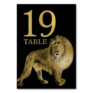 Oerwoud African Animal Lion Table Number Card 19 Kaart
