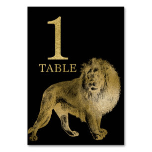 Oerwoud African Animal Lion Table Number Card 1 Kaart