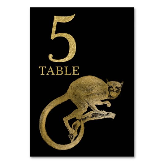 Oerwoud African Animal Monkey Tafel Nummer Kaart 5 (Achterkant)