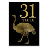 Oerwoud African Animal Ostrich Table Number Kaart  (Achterkant)