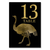 Oerwoud African Animal Ostrich Table Number Kaart  (Achterkant)