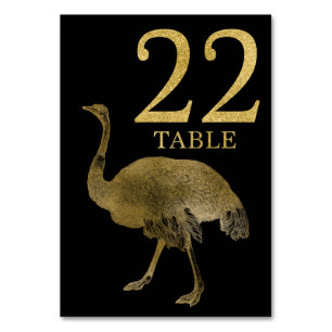 Oerwoud African Animal Ostrich Table Number Kaart 