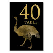 Oerwoud African Animal Ostrich Table Number Kaart  (Achterkant)