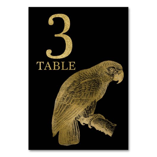 Oerwoud African Animal Parrot Table Number Kaart 3 (Achterkant)