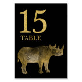 Oerwoud African Animal Rhino Table Number Card 15 Kaart (Voorkant)