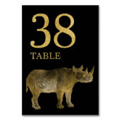 Oerwoud African Animal Rhino Table Number Card 38 Kaart (Achterkant)