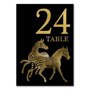 Oerwoud African Animal Zebra Table Number Card 24 Kaart