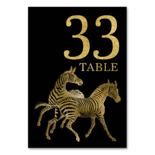 Oerwoud African Animal Zebra Table Number Card 33 Kaart