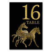 Oerwoud African Animal Zebra Table Number Kaart 16 (Voorkant)