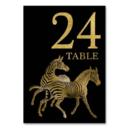 Oerwoud African Animal Zebra Table Number Kaart 24 (Achterkant)