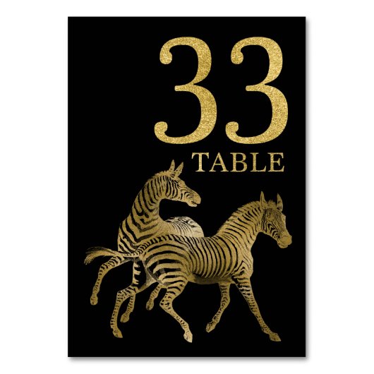 Oerwoud African Animal Zebra Table Number Kaart 33 (Achterkant)