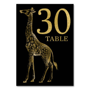 Oerwoud Afrikaanse Dier Giraffe Tabel Nummer Kaart
