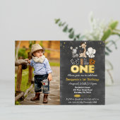 Oerwoud-alkboard Wilde één foto echte goudolie in Folie Uitnodiging (Staand Voorkant)