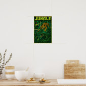 Oerwoud Ambush – Jaguar vs Alligator Retro Comic Poster (Keuken)