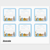 Oerwoud Animal Bookplate, baby's eerste bibliothee Vierkante Sticker (Vel)