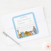 Oerwoud Animal Bookplate, baby's eerste bibliothee Vierkante Sticker (Envelop)