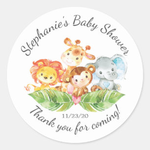 Oerwoud Animal Boys Baby shower Favor Sticker
