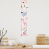 Oerwoud Animal Girl Growth Chart Keep at 8x44! Poster (Keuken)