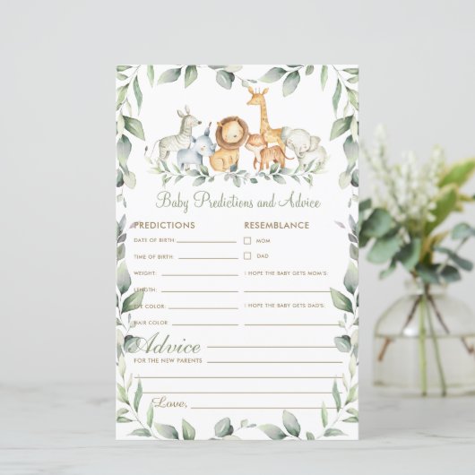 Oerwoud Animal Greenery Baby Predictions and Advic (Staand voorkant)