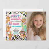 Oerwoud Animal Party voor kinderen Kaart (Voorkant / Achterkant)