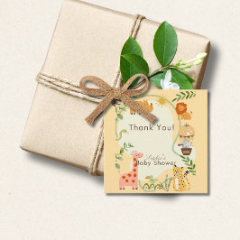 Oerwoud Animal Safari Adventure wacht op Baby show Bedankjes Labels