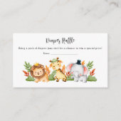 Oerwoud Animal Safari Baby shower Diaper Raffle Informatiekaartje (Voorkant)