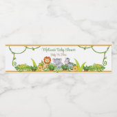 Oerwoud Animal Safari Baby shower Waterfles Etiket (Enkel label)