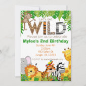 Oerwoud Animal Safari Birthday Uitnodiging (Voorkant)