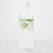 Oerwoud Animal Safari Greenery Lion Baby shower Waterfles Etiket (Voorkant)