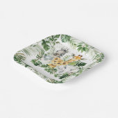 Oerwoud Animal Safari Greenery Neutral Baby shower Papieren Bordje (Gebogen)