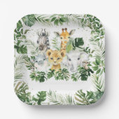 Oerwoud Animal Safari Greenery Neutral Baby shower Papieren Bordje (Voorkant)